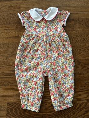 Little English Liberty Floral Peter Pan Collar Romper
